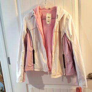 Mudd reversible jacket, XL, white, pink, brown,  NWT
